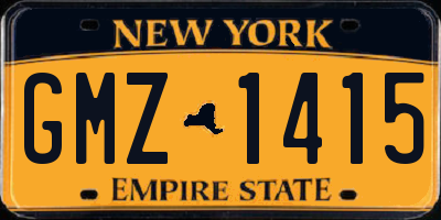 NY license plate GMZ1415