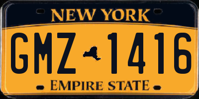 NY license plate GMZ1416