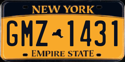 NY license plate GMZ1431