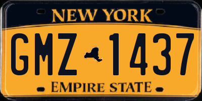 NY license plate GMZ1437