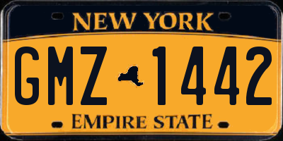 NY license plate GMZ1442