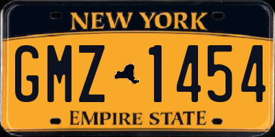 NY license plate GMZ1454