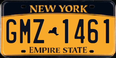 NY license plate GMZ1461