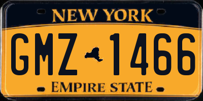 NY license plate GMZ1466
