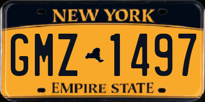 NY license plate GMZ1497