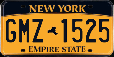 NY license plate GMZ1525