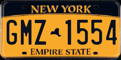 NY license plate GMZ1554
