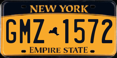 NY license plate GMZ1572