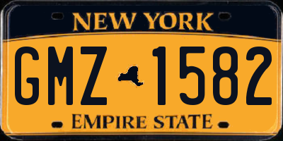 NY license plate GMZ1582