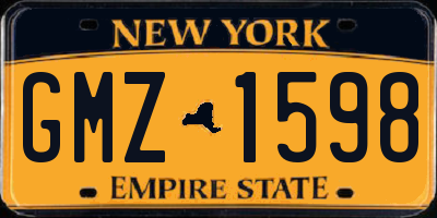 NY license plate GMZ1598