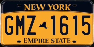 NY license plate GMZ1615