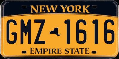 NY license plate GMZ1616