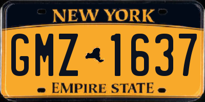 NY license plate GMZ1637