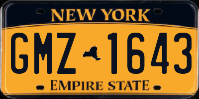 NY license plate GMZ1643