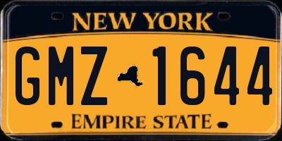 NY license plate GMZ1644