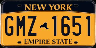NY license plate GMZ1651
