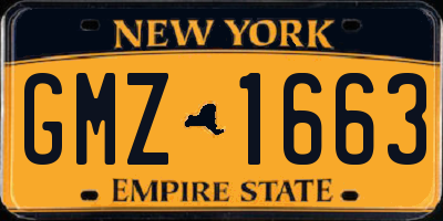 NY license plate GMZ1663