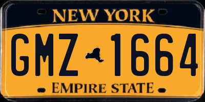 NY license plate GMZ1664