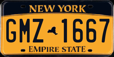 NY license plate GMZ1667