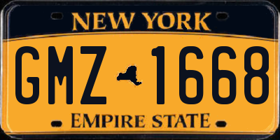 NY license plate GMZ1668