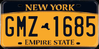 NY license plate GMZ1685