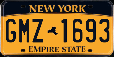 NY license plate GMZ1693