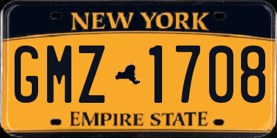 NY license plate GMZ1708