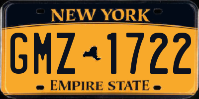 NY license plate GMZ1722