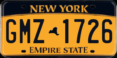 NY license plate GMZ1726