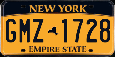 NY license plate GMZ1728