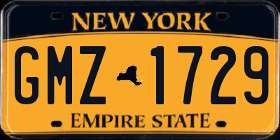 NY license plate GMZ1729