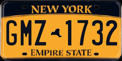 NY license plate GMZ1732