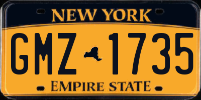 NY license plate GMZ1735