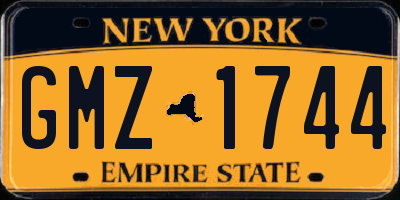 NY license plate GMZ1744