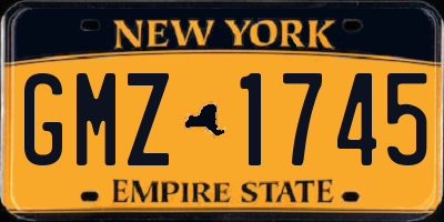 NY license plate GMZ1745
