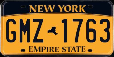 NY license plate GMZ1763