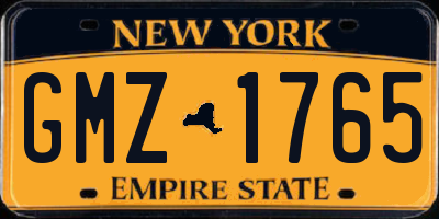 NY license plate GMZ1765