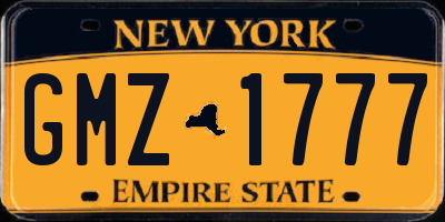 NY license plate GMZ1777