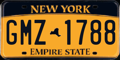 NY license plate GMZ1788