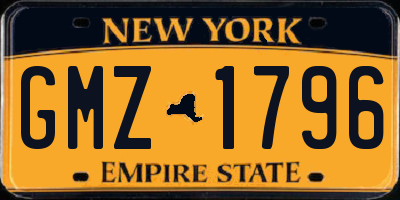 NY license plate GMZ1796