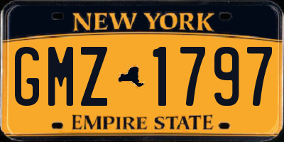 NY license plate GMZ1797