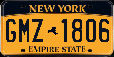 NY license plate GMZ1806