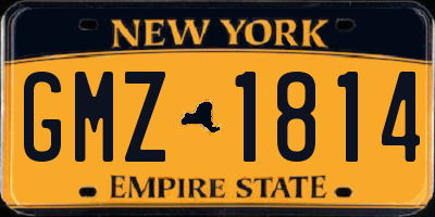 NY license plate GMZ1814