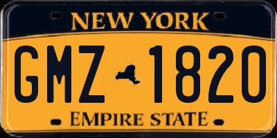 NY license plate GMZ1820