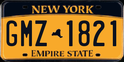 NY license plate GMZ1821