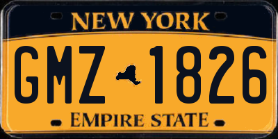 NY license plate GMZ1826