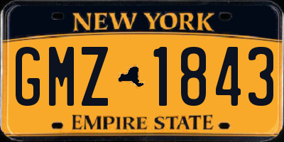 NY license plate GMZ1843