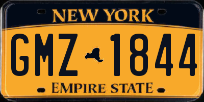 NY license plate GMZ1844