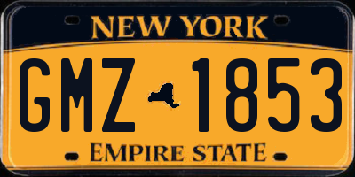 NY license plate GMZ1853