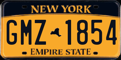 NY license plate GMZ1854